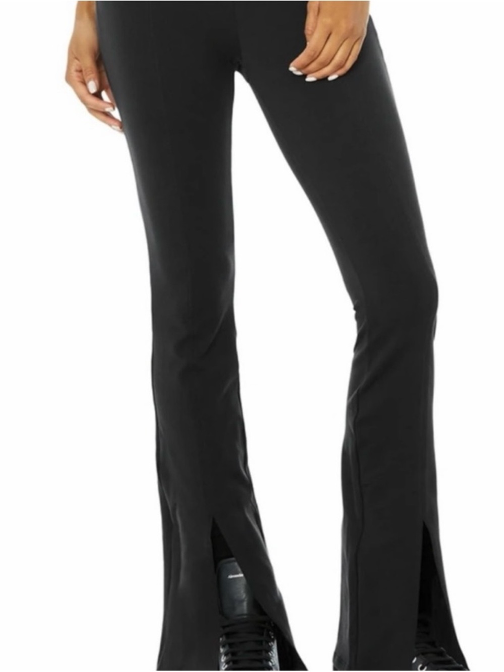 ALO Yoga Black Split-Hem Bootcut Pants